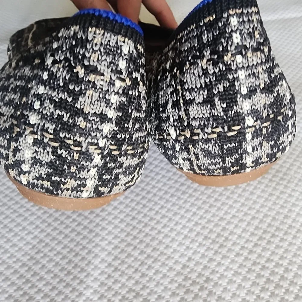 Rothy's Women's Black and White Flats